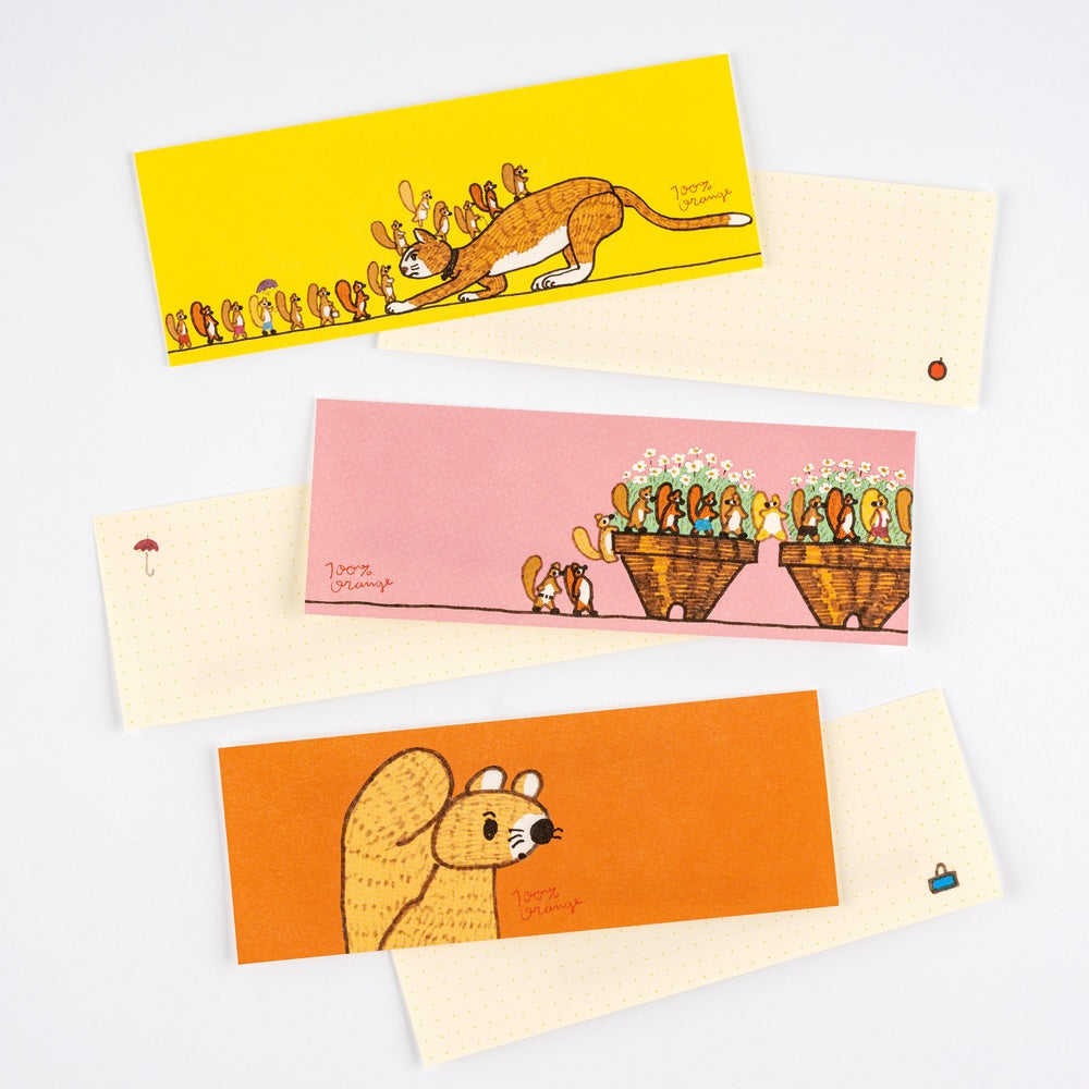 Hobonichi Techo 100%ORANGE: Letter Set - Squirrel’s Moving Day