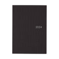 Front view of black HON Paper Series 2024 diary featuring subtle gingham texture