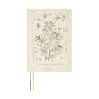 Hobonichi Techo 2024 Yamazakura front cover with labeled botanical plant diagrams