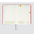 Open spread of Hobonichi Techo 2024 showing grid pages and Japanese date layout