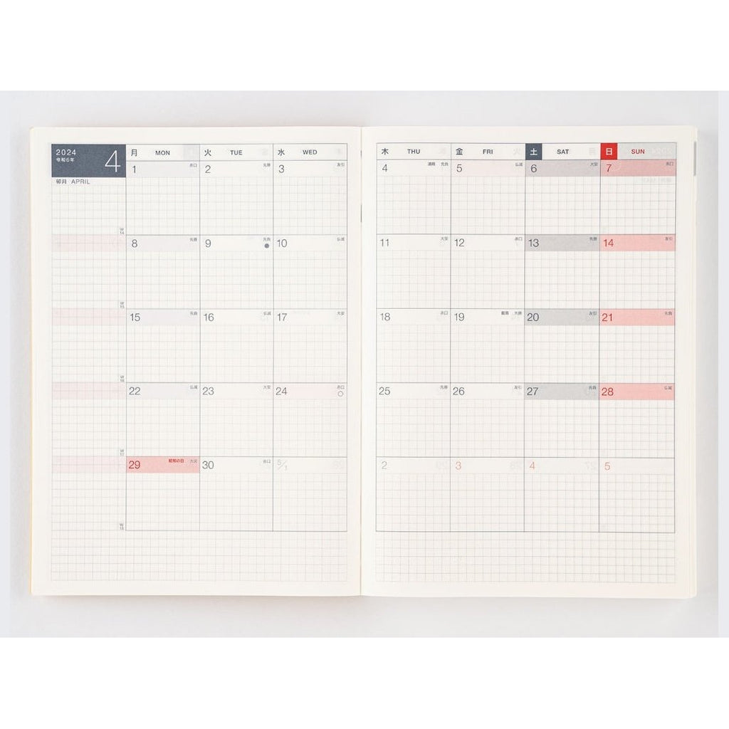 Hobonichi Techo 2024 Cousin Book JPN/A5/Apr Start/Sun Start