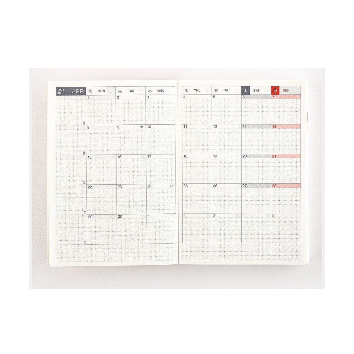 Hobonichi Techo 2024 English Original Book A6 size/Daily/Jan start/Mon start