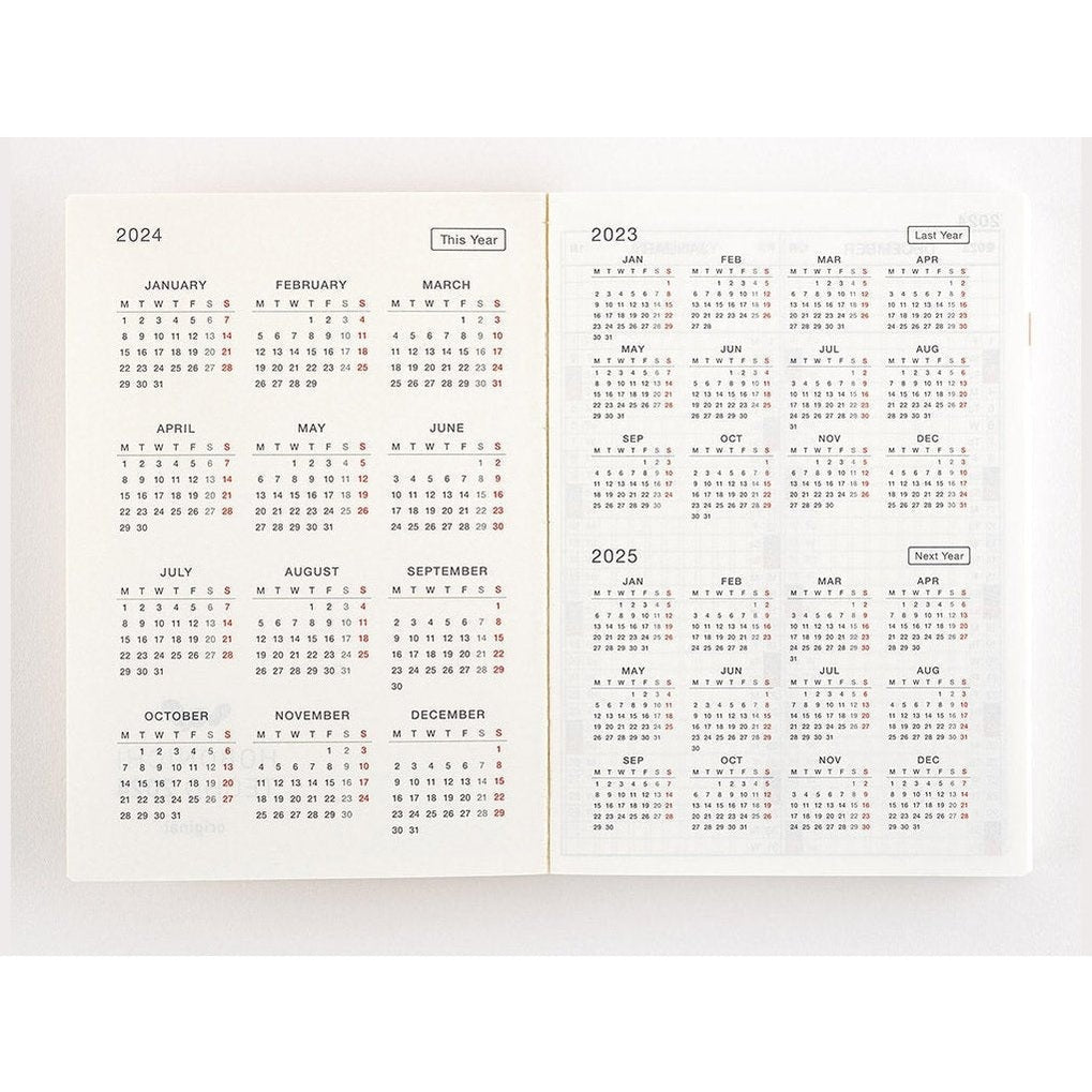 Hobonichi Techo 2024 English Original Book A6 size/Daily/Jan start/Mon start