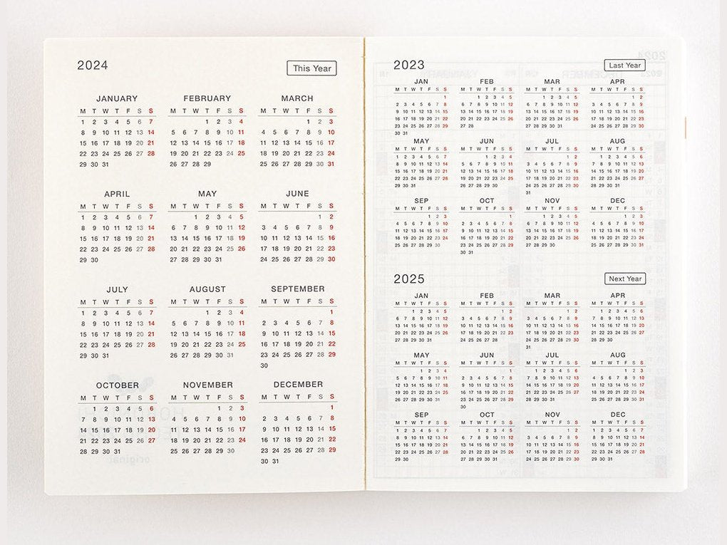 Hobonichi Techo Original Book (January Start) A6 Size / Daily