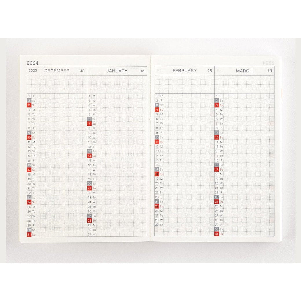 Hobonichi Techo 2024 English Original Book A6 size/Daily/Jan start/Mon start