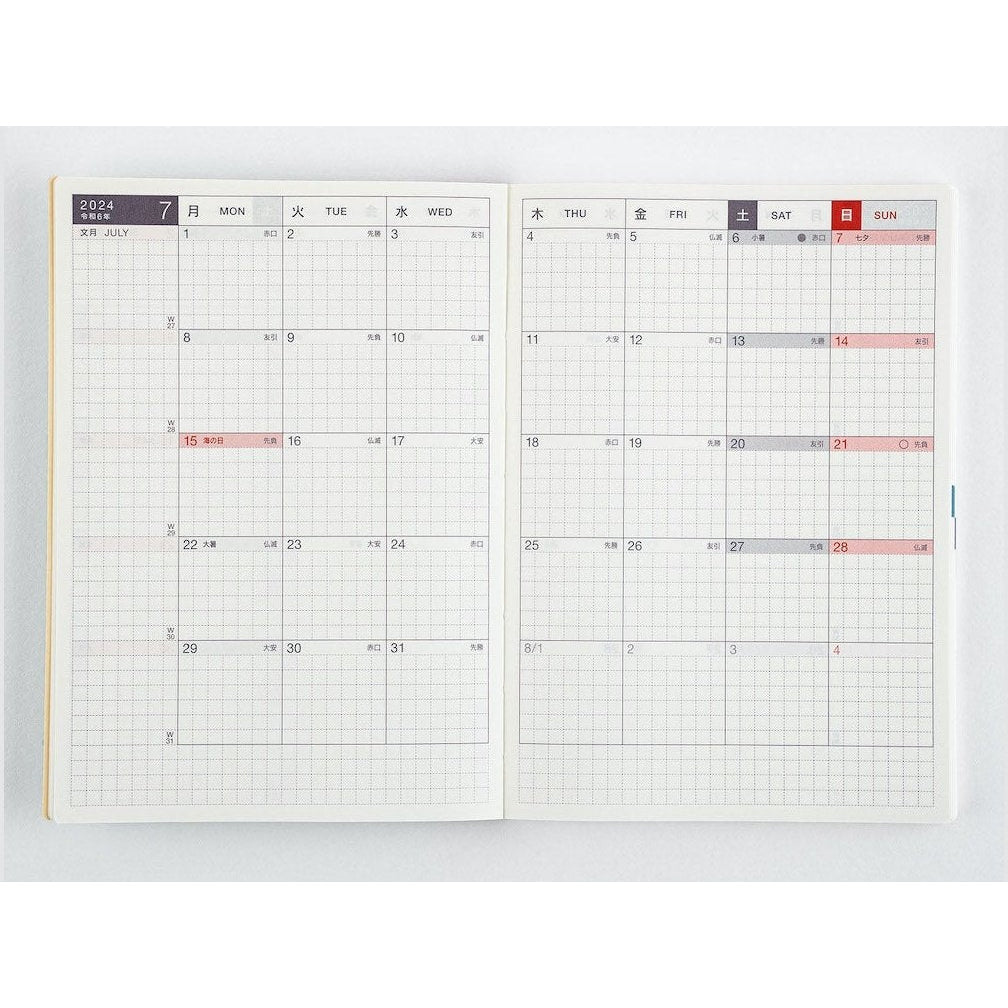 Hobonichi Techo 2024 Original Avec Books JPN/A6/Jan Start/Mon Start/6-Month x 2