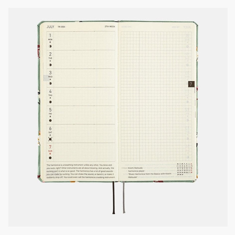 Hobonichi Techo 2024 Weeks Bow & Tie: Cats & Me JPN/Tall & Slim/Jan Start