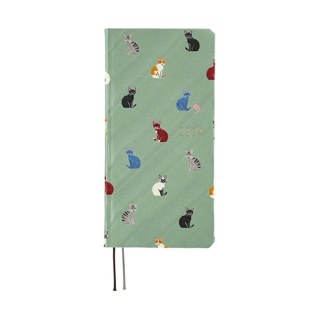 Hobonichi Techo 2024 Weeks Bow & Tie: Cats & Me JPN/Tall & Slim/Jan Start