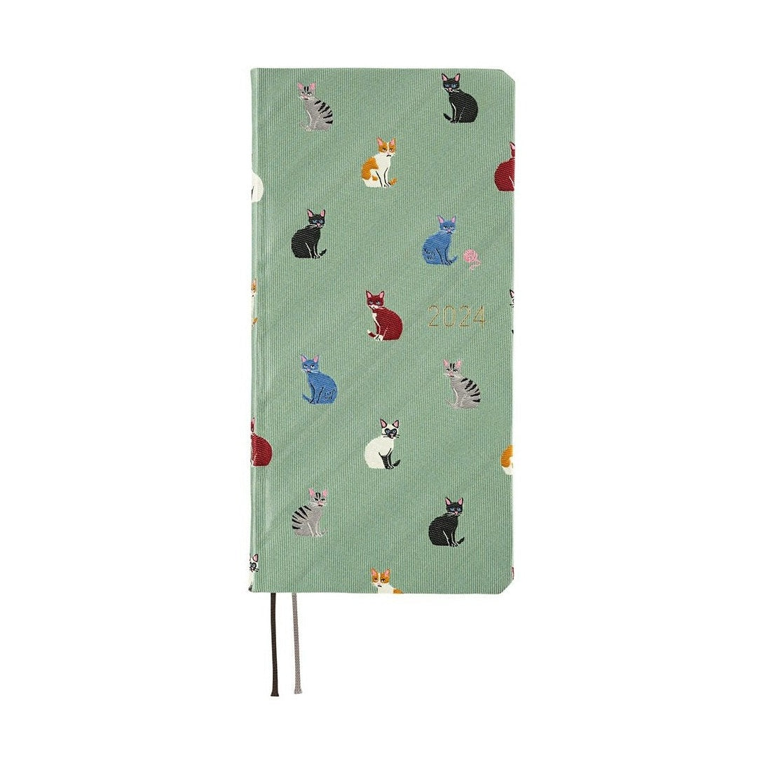 Hobonichi Techo 2024 Weeks Bow & Tie: Cats & Me JPN/Tall & Slim/Jan Start