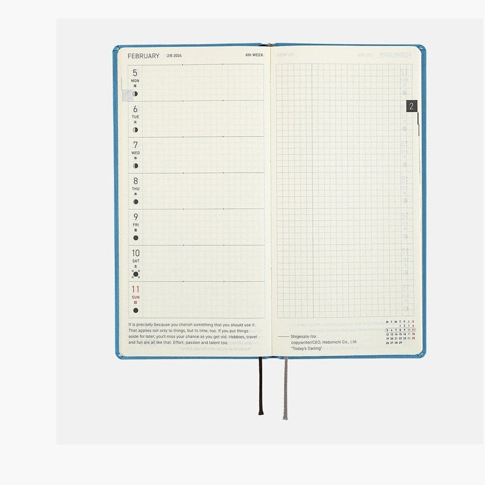 Hobonichi Techo 2024 Weeks Colors: Celeste Blue