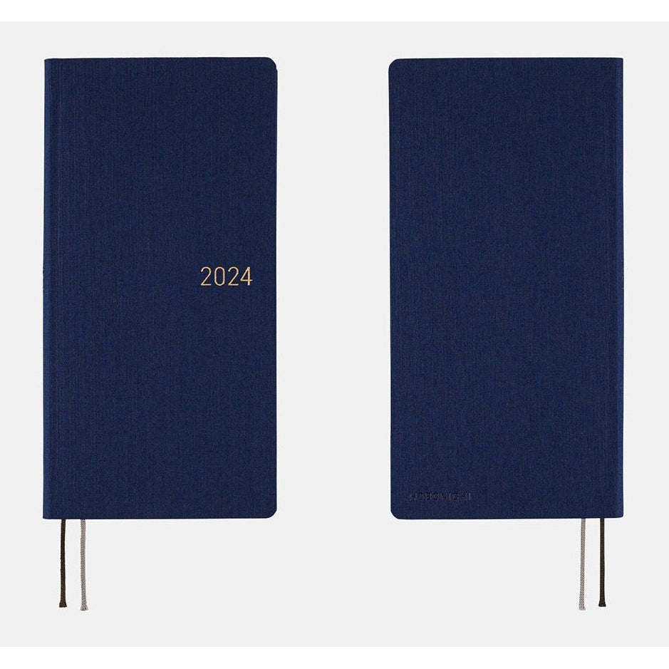 Hobonichi Techo 2024 Weeks Colors: Deep Navy JPN/Tall & Slim/Apr Start