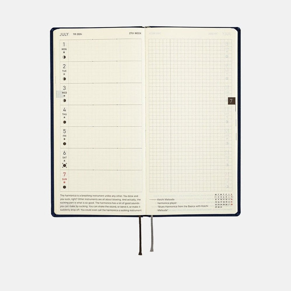Hobonichi Techo 2024 Weeks Colors: Deep Navy