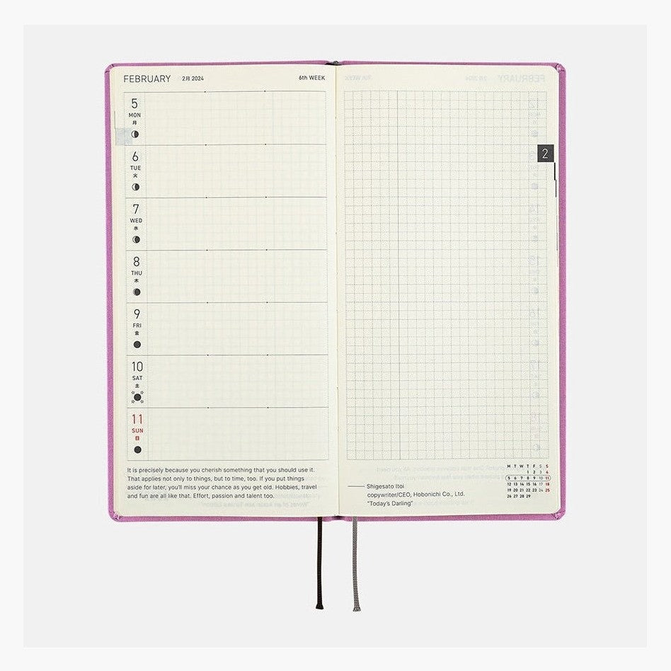 Hobonichi Techo 2024 Weeks Colors: Lavender