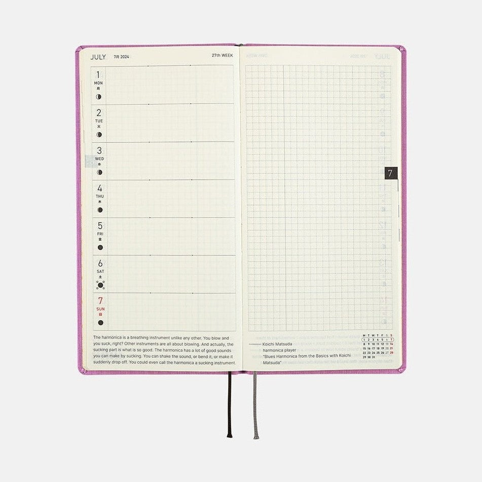 Hobonichi Techo 2024 Weeks Colors: Lavender