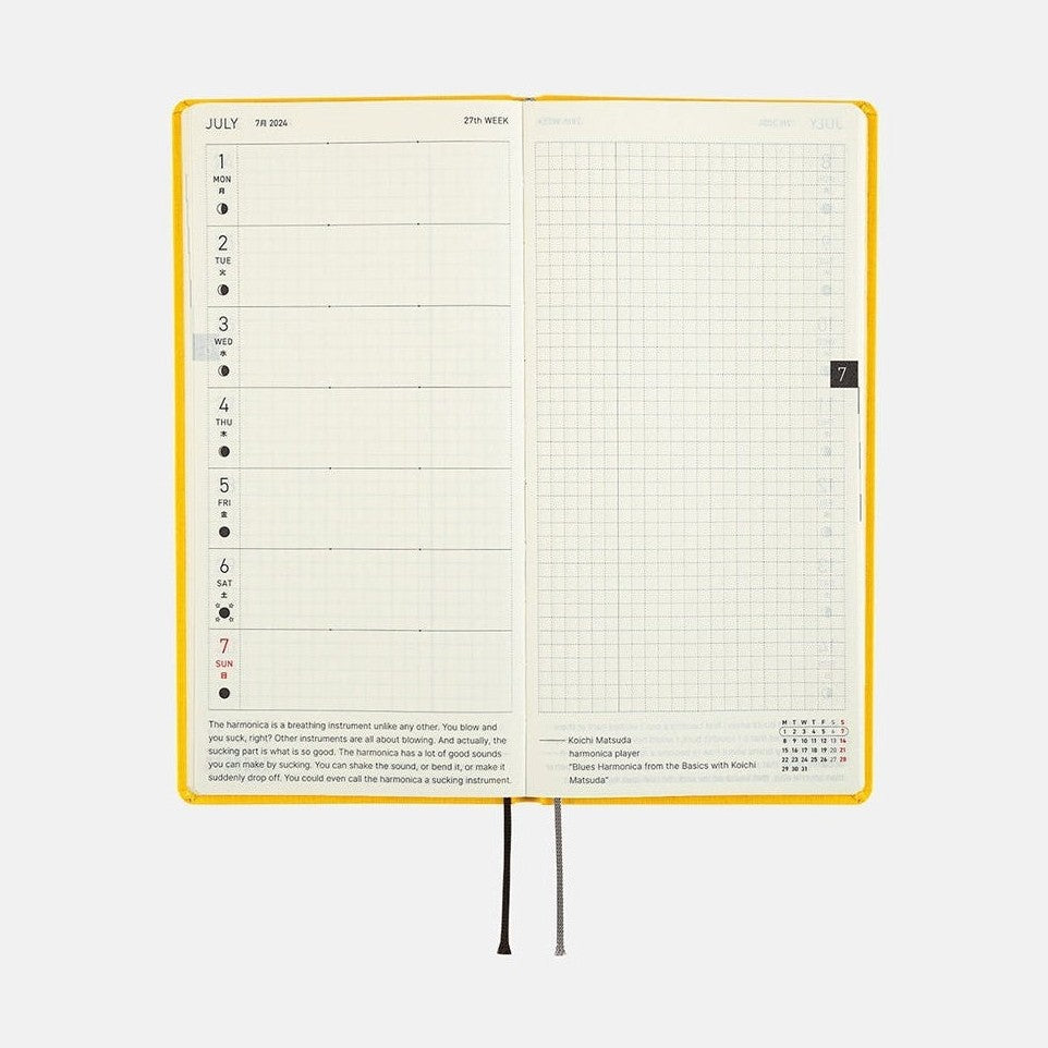 Hobonichi Techo 2024 Weeks Colors: Poppin' Yellow