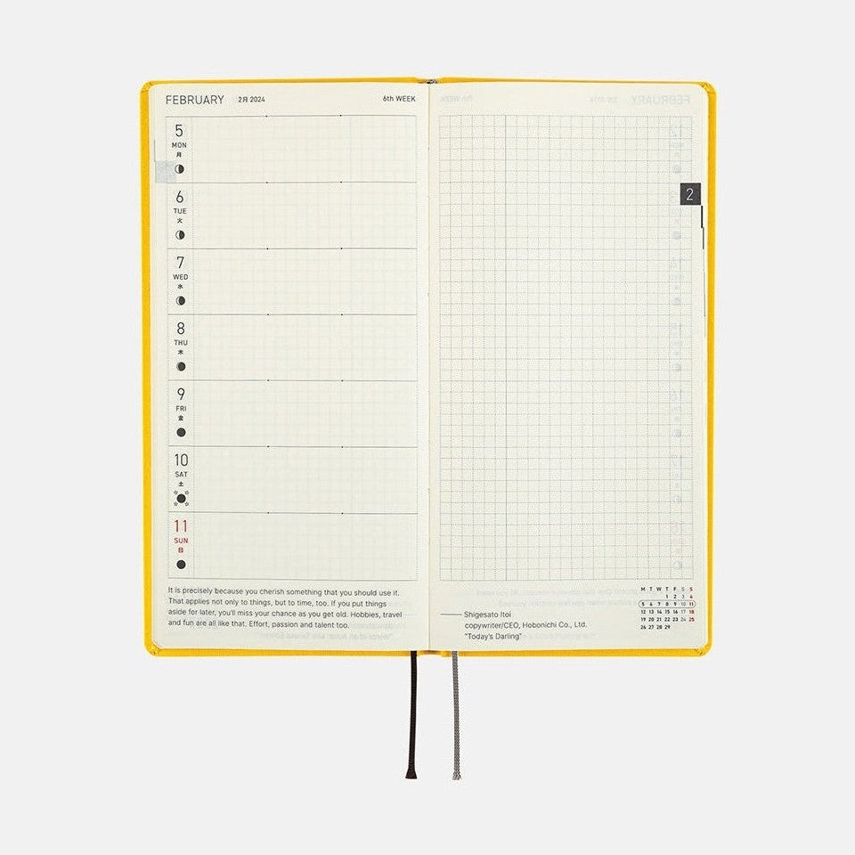 Hobonichi Techo 2024 Weeks Colors: Poppin' Yellow