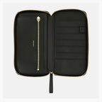 Hobonichi Techo Weeks Notte black cover interior with gold zipper and card slots