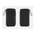 Front and back view of black Hobonichi Techo Weeks Notte cover with straps