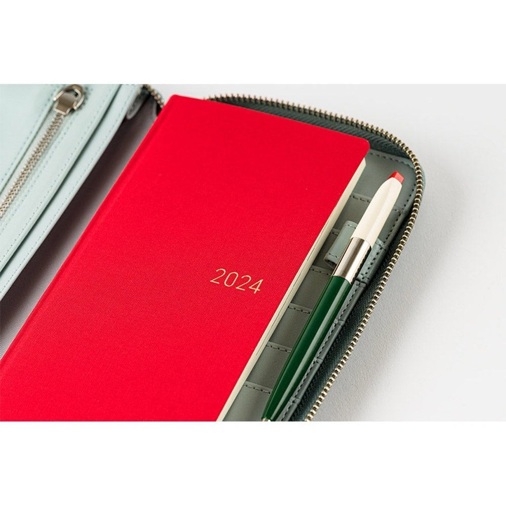 Hobonichi Techo Weeks Cover mina perhonen: light berry Green