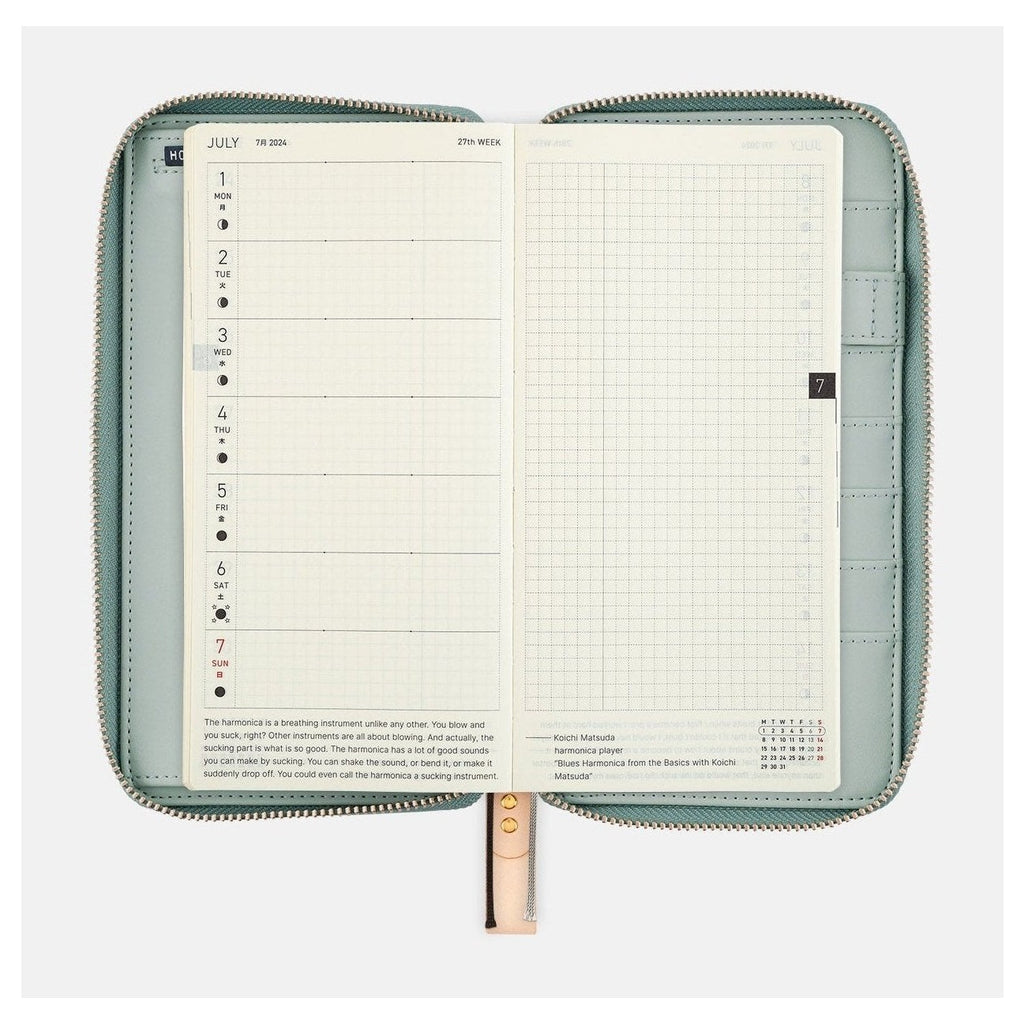 Hobonichi Techo Weeks Cover mina perhonen: light berry Green