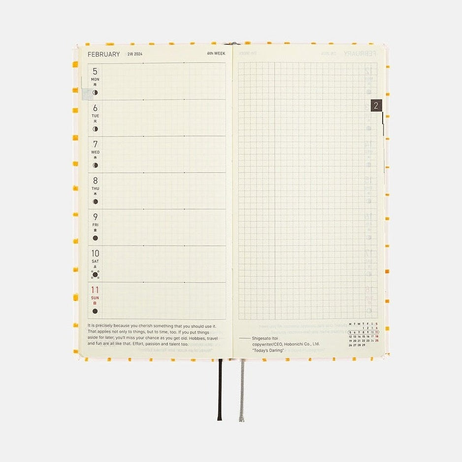 Hobonichi Techo 2024 Weeks Jin Kitamura: Love it Panda Yellow Plaid