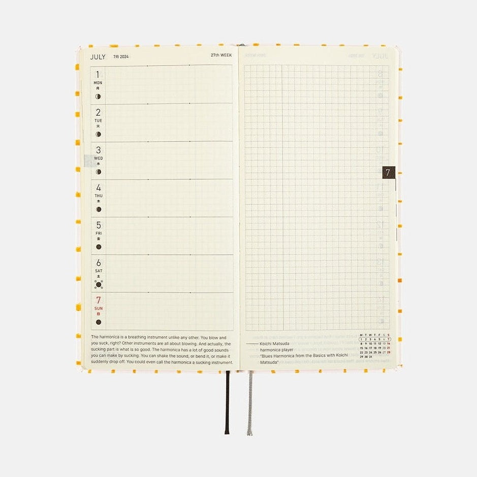 Hobonichi Techo 2024 Weeks Jin Kitamura: Love it Panda Yellow Plaid