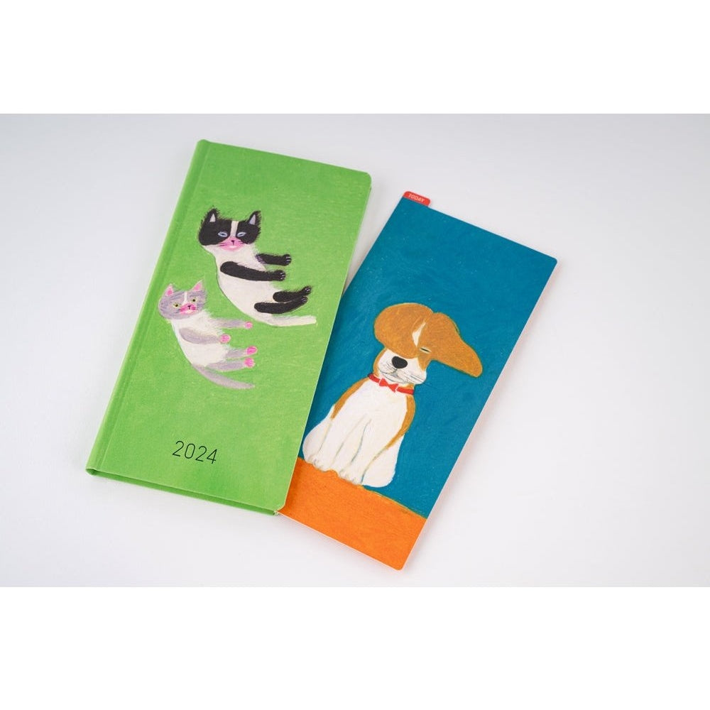 Hobonichi Techo 2024 Weeks Keiko Shibata: Fluffy floating kittens JPN/Tall & Slim/Apr Start