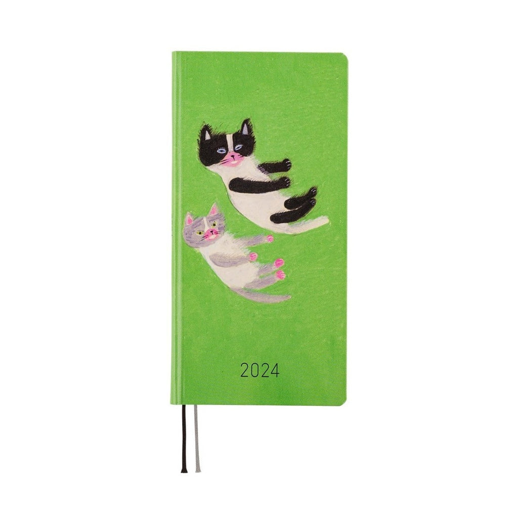 Hobonichi Techo 2024 Weeks Keiko Shibata: Fluffy floating kittens JPN/Tall & Slim/Apr Start
