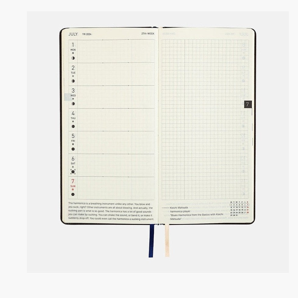 Hobonichi Techo 2024 Weeks Leather: Classical Navy