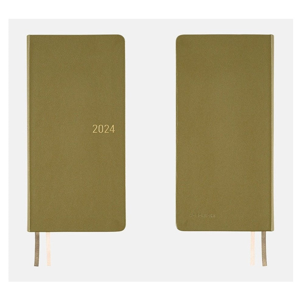Hobonichi Techo 2024 Weeks Leather: Olive Green