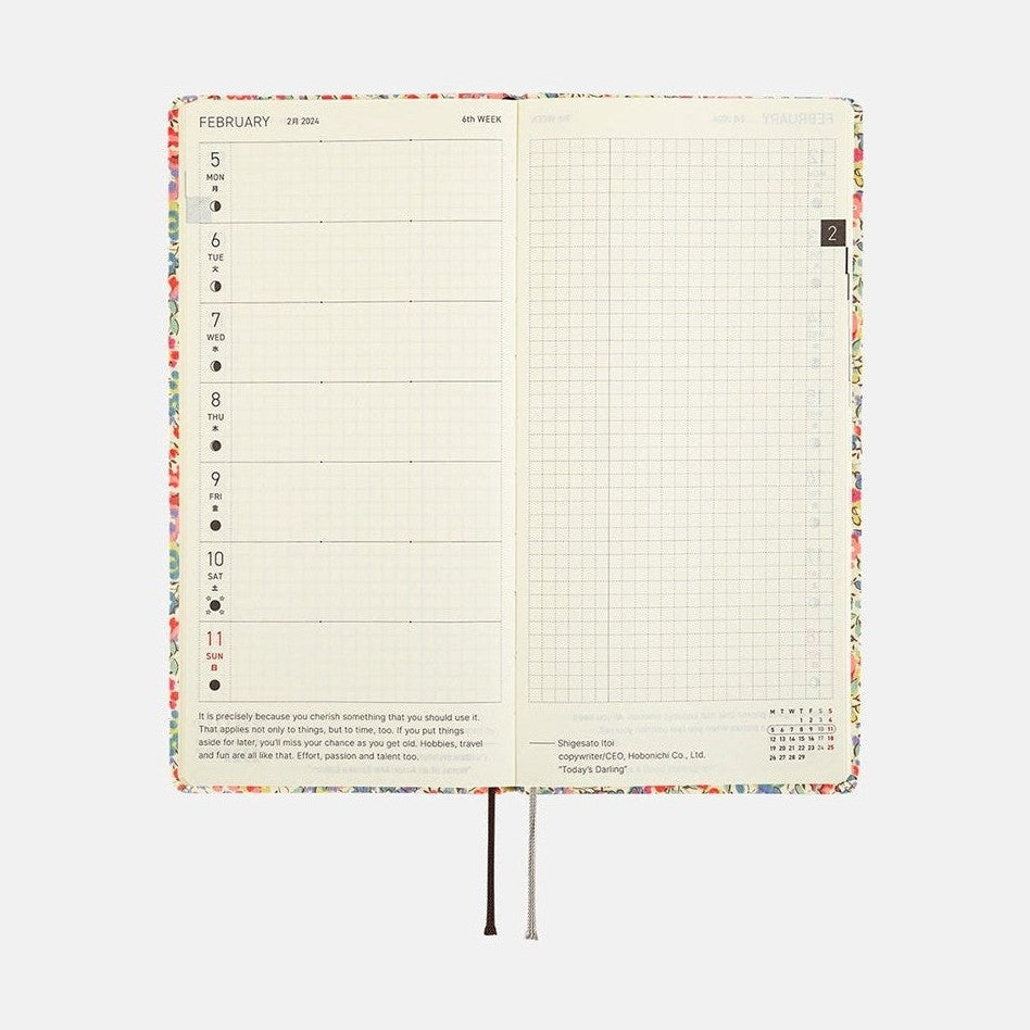 Hobonichi Techo 2024 Weeks Liberty Fabrics: Emma and Georgina