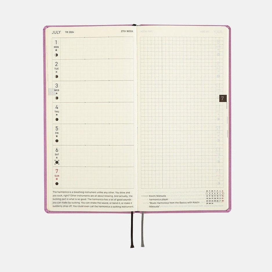 Hobonichi Techo 2024 Weeks Mega Colors: Lavender