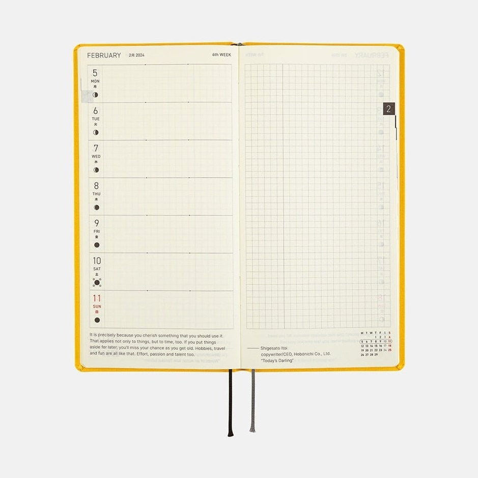 Hobonichi Techo 2024 Weeks Mega Colors: Poppin' Yellow