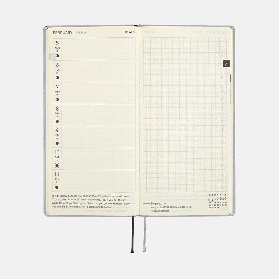 Hobonichi Techo 2024 Weeks Mega Colors: Stylish Gray