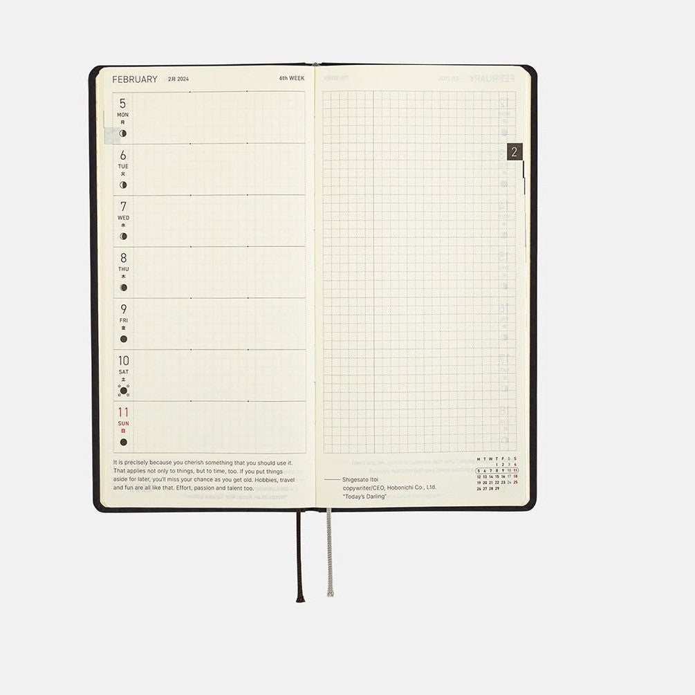 Hobonichi Techo 2024 Weeks Paper Series: Black Gingham