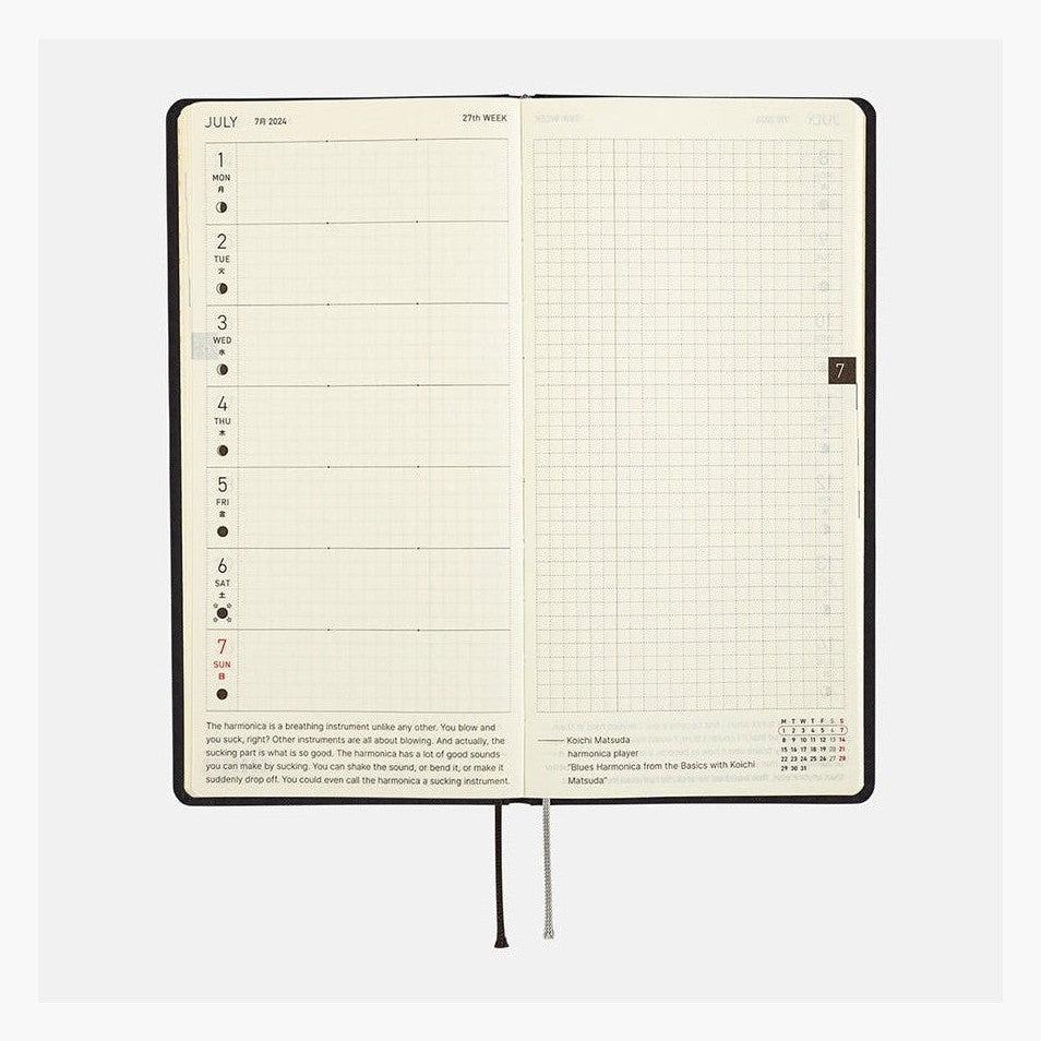 Hobonichi Techo 2024 Weeks Paper Series: Black Gingham