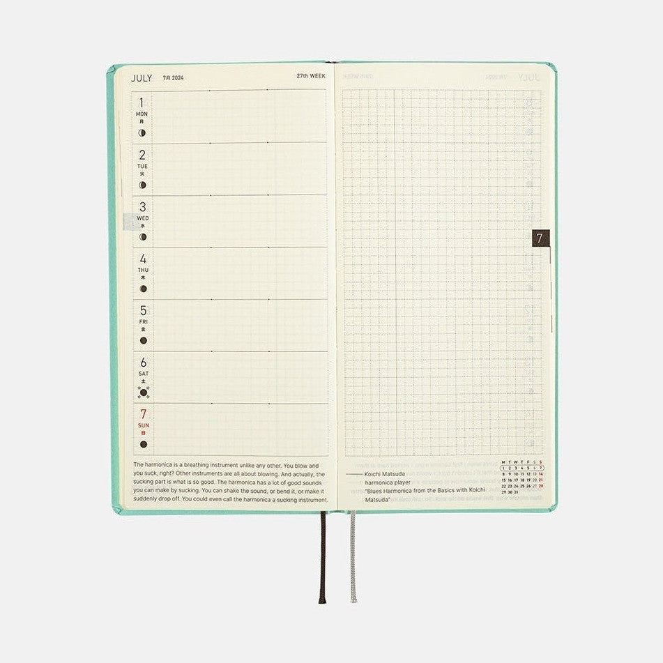 Hobonichi Techo 2024 Weeks Paper Series: Pale Blue-Green