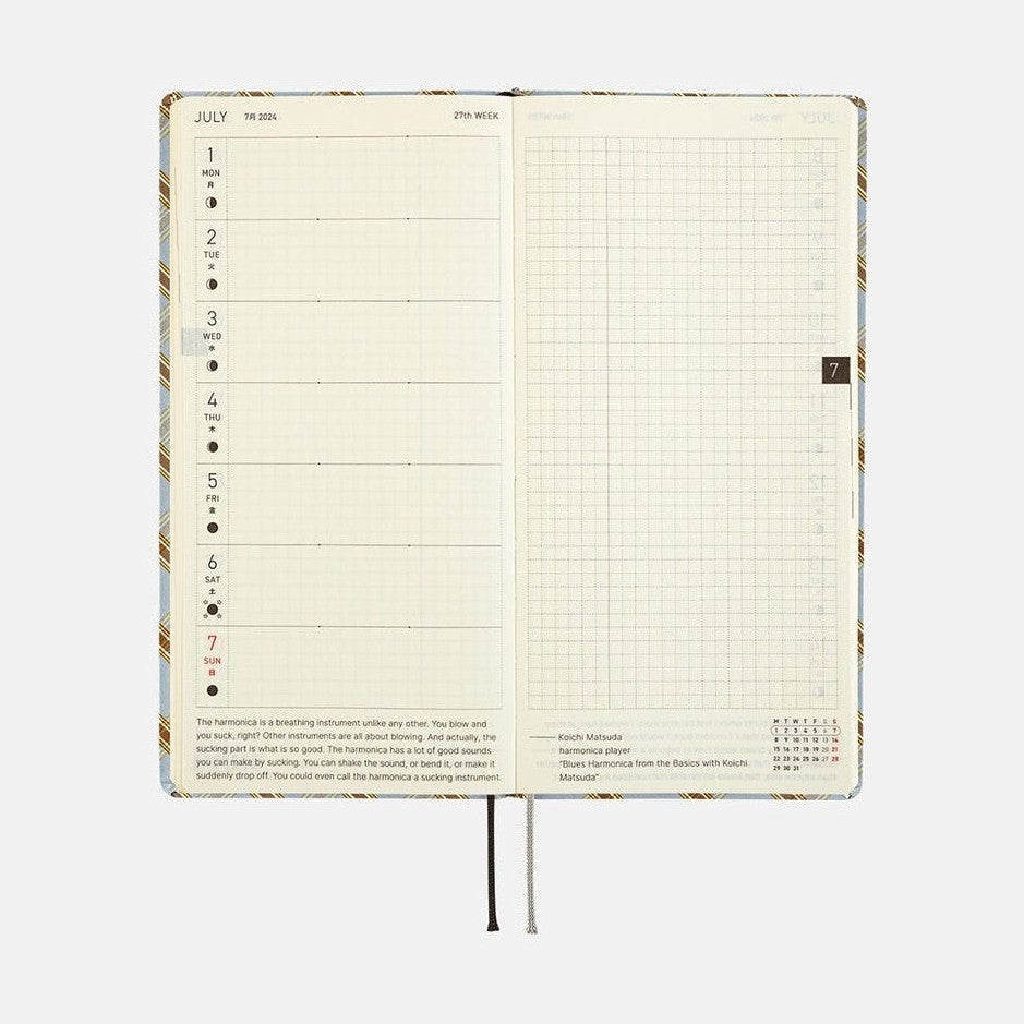 Hobonichi Techo 2024 Weeks Shirt Fabric: Relaxing Plaid