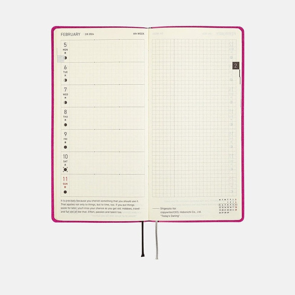 Hobonichi Techo 2024 Weeks Smooth: Sangria