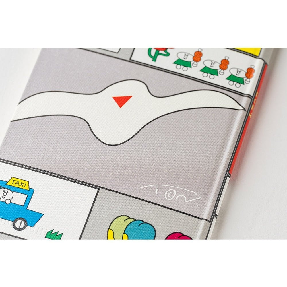 Hobonichi Techo 2024 cover detail showing taxi panel and gray fabric texture