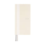Tall slim Hobonichi Techo 2024 Weeks White Line ivory planner with vertical stripe detail