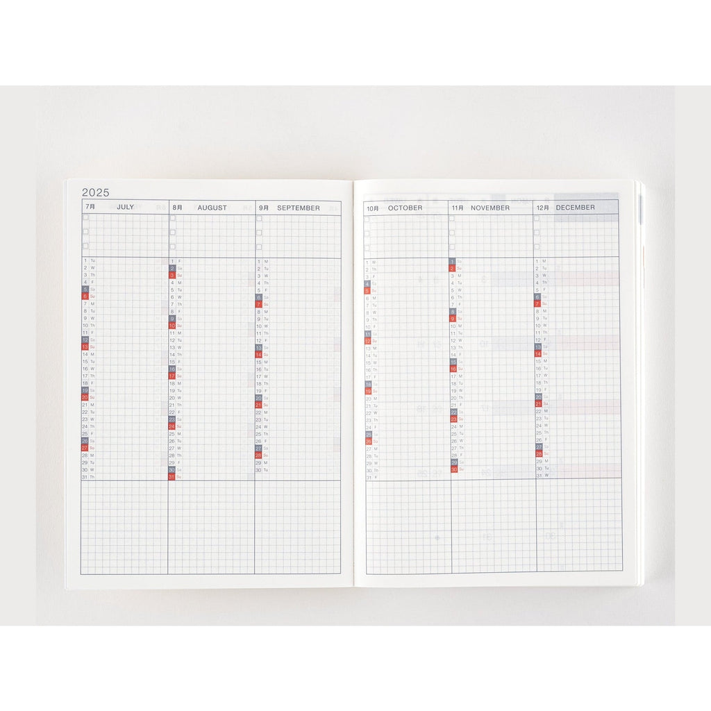 Hobonichi Techo 2025 English Cousin Book A5 size/Daily/Jan start/Mon start