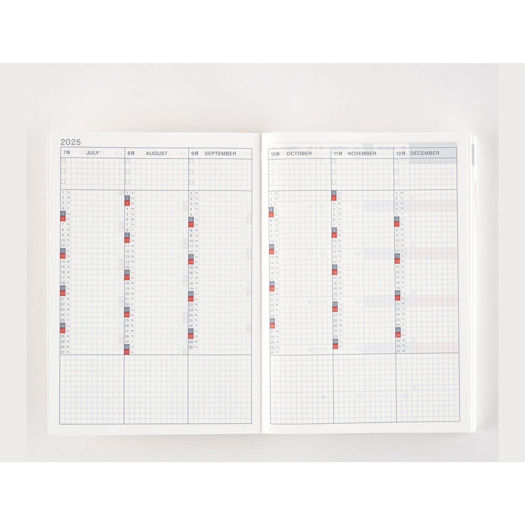 Hobonichi Techo 2025 English Cousin Book A5 size/Daily/Jan start/Mon start