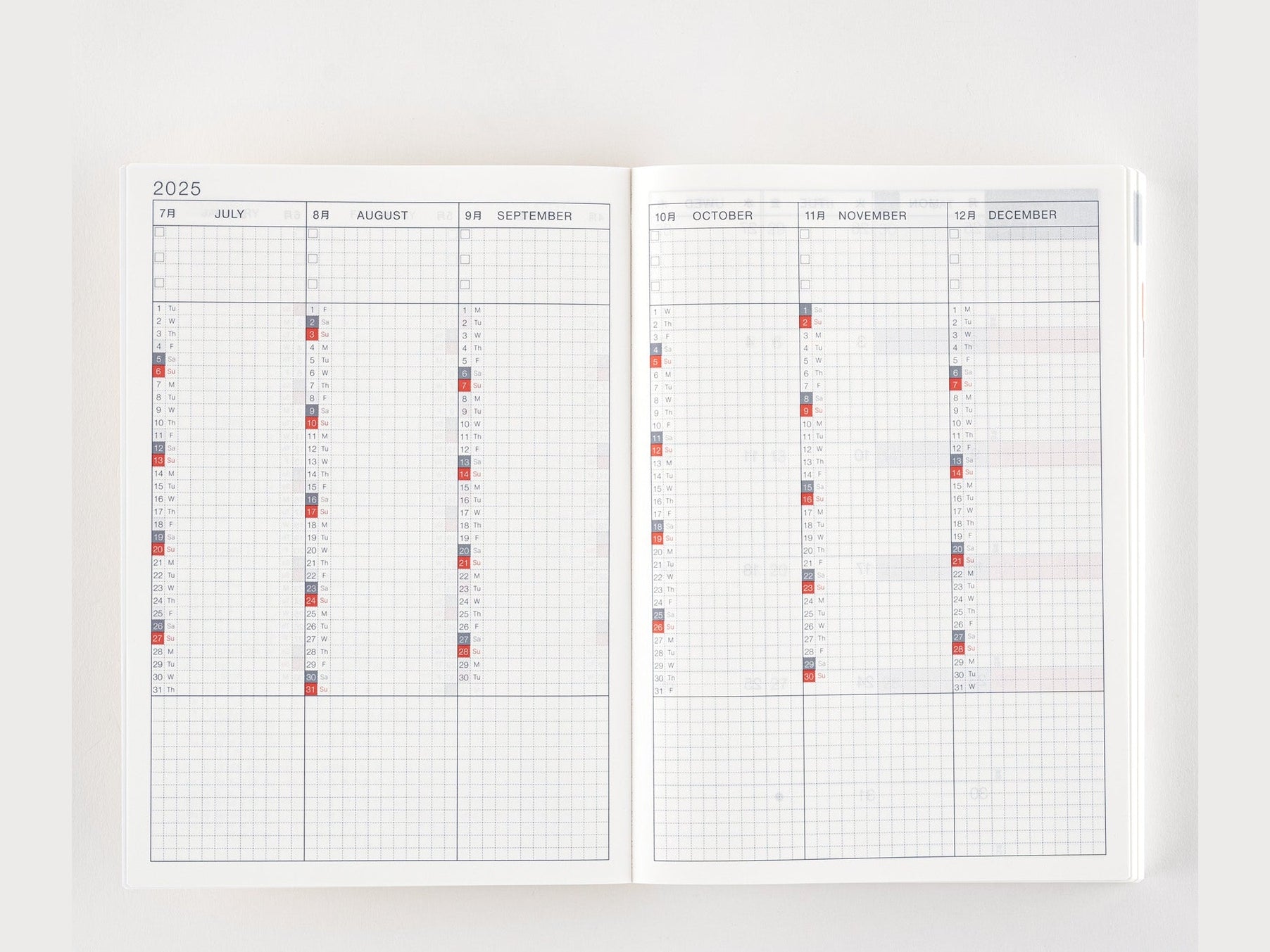 Hobonichi Techo 2025 English Cousin Book A5 size/Daily/Jan start/Mon start