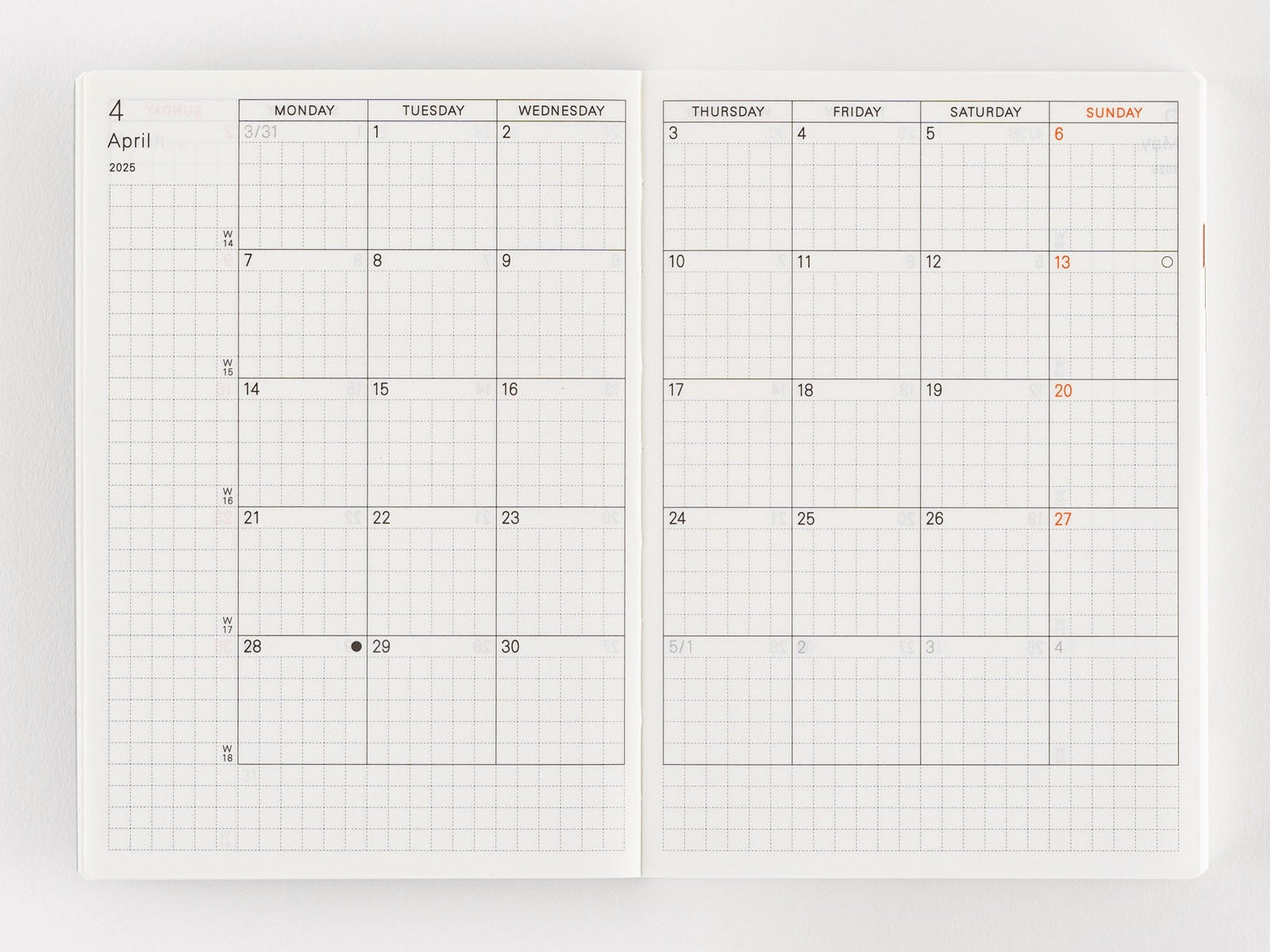 Hobonichi Techo 2025 English Planner Book A6 size/Daily/Jan start/Mon start