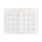 Hobonichi Techo 2025 A6 annual calendar overview with red weekend highlights and grid layout