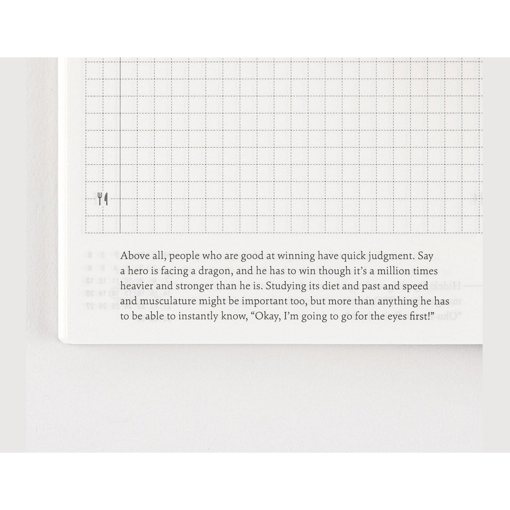Hobonichi Techo 2025 English planner interior showing grid squares and vertical column icons