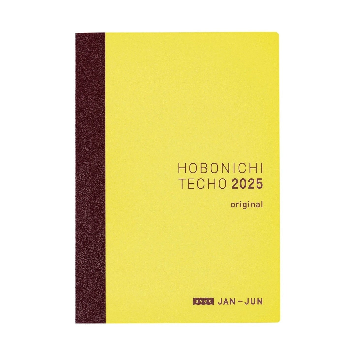 Hobonichi Techo 2025 A6 Avec January-June notebook in bright yellow cover