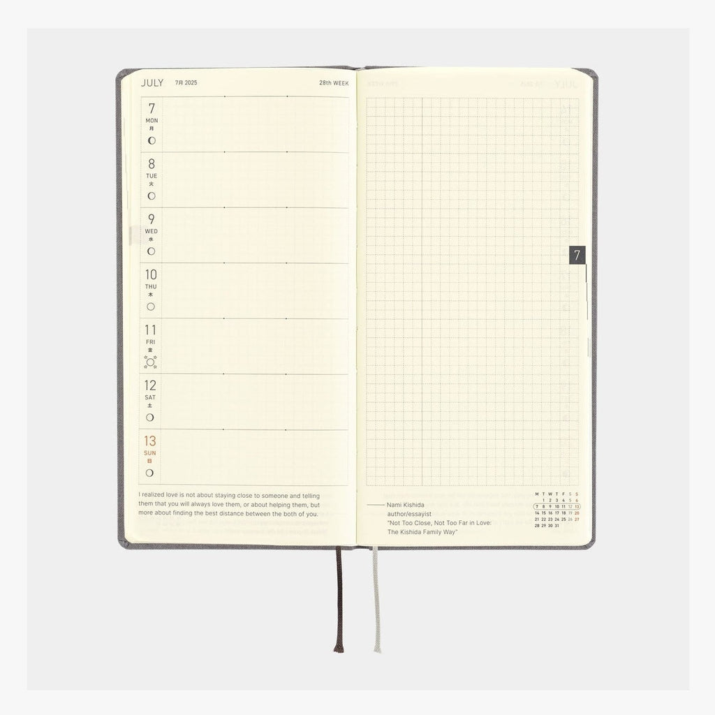Hobonichi Techo 2025 Weeks - Colours: Smoke Gray