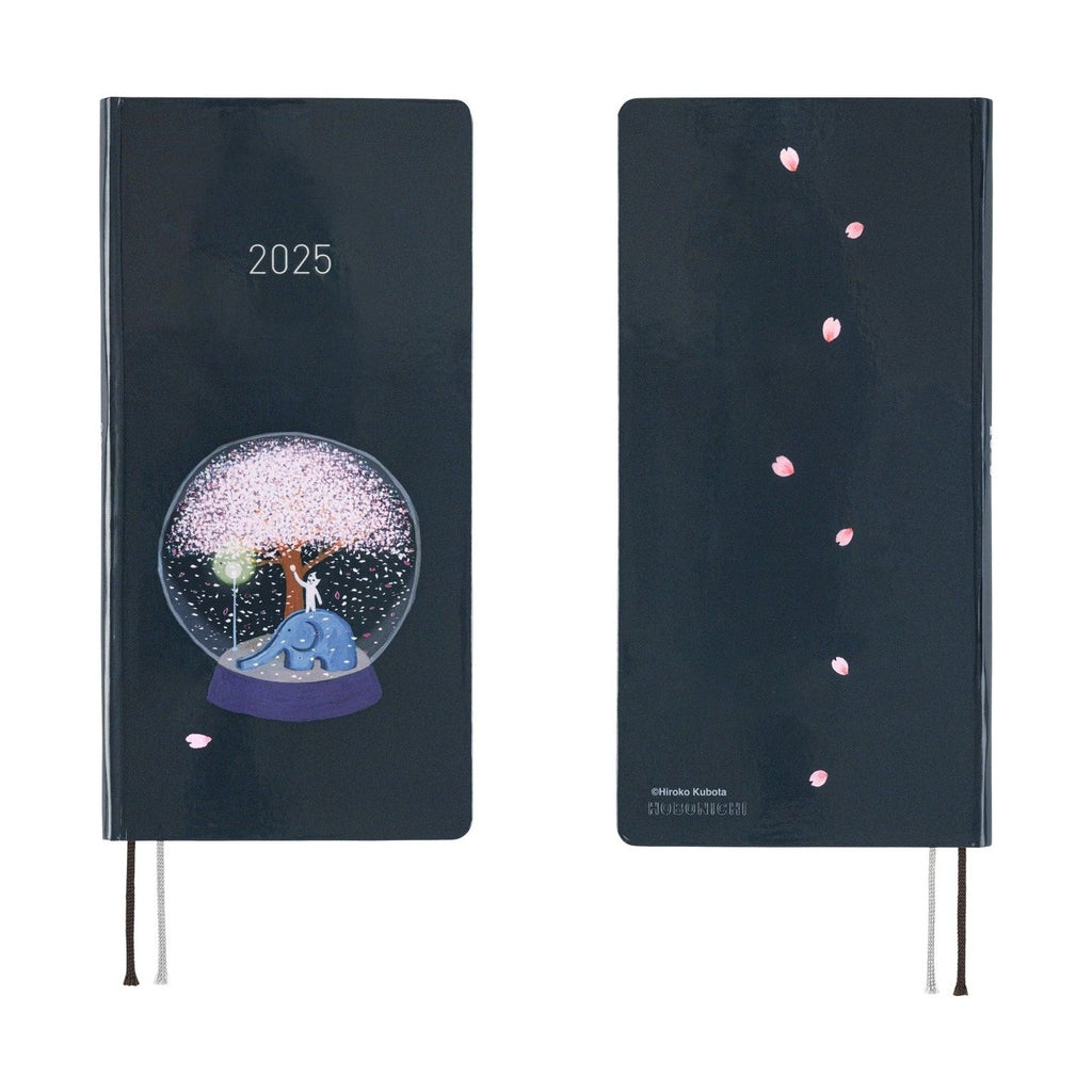 Hobonichi Techo 2025 Weeks - Hiroko Kubota: Night Cherry Blossom Snow Globe
